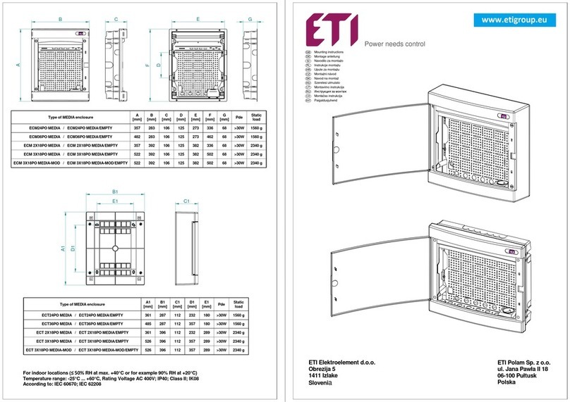 ETI ECM MEDIA Series Mounting instructions