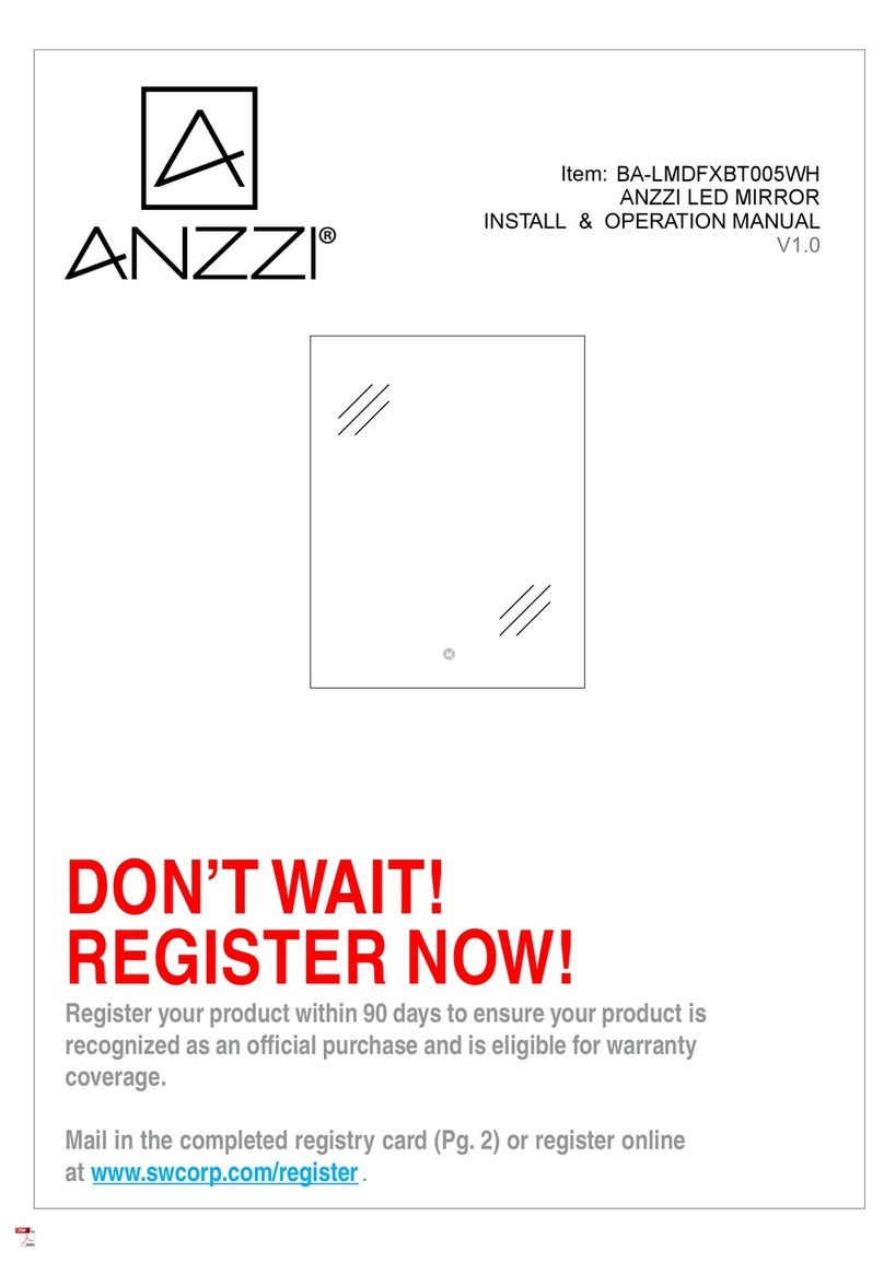 Anzzi BA-LMDFXBT005WH Install & Operation Manual