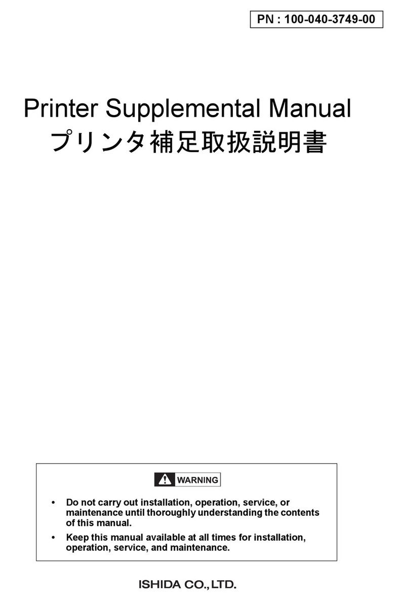 ISHIDA 100-040-3749-00 Owner's manual ISHIDA 100-040-3749-00 Owner's manual