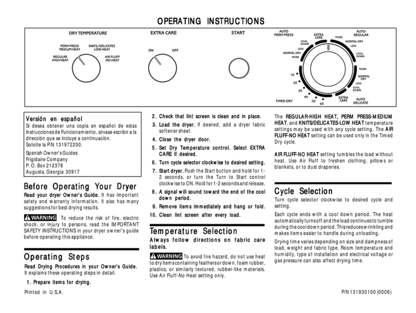 Frigidaire FSE848RHS0 User manual
