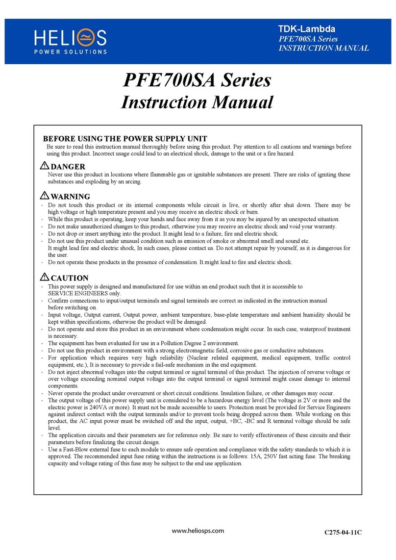 Helios Power Solutions TDK-Lambda PFE700SA Series instruction manual