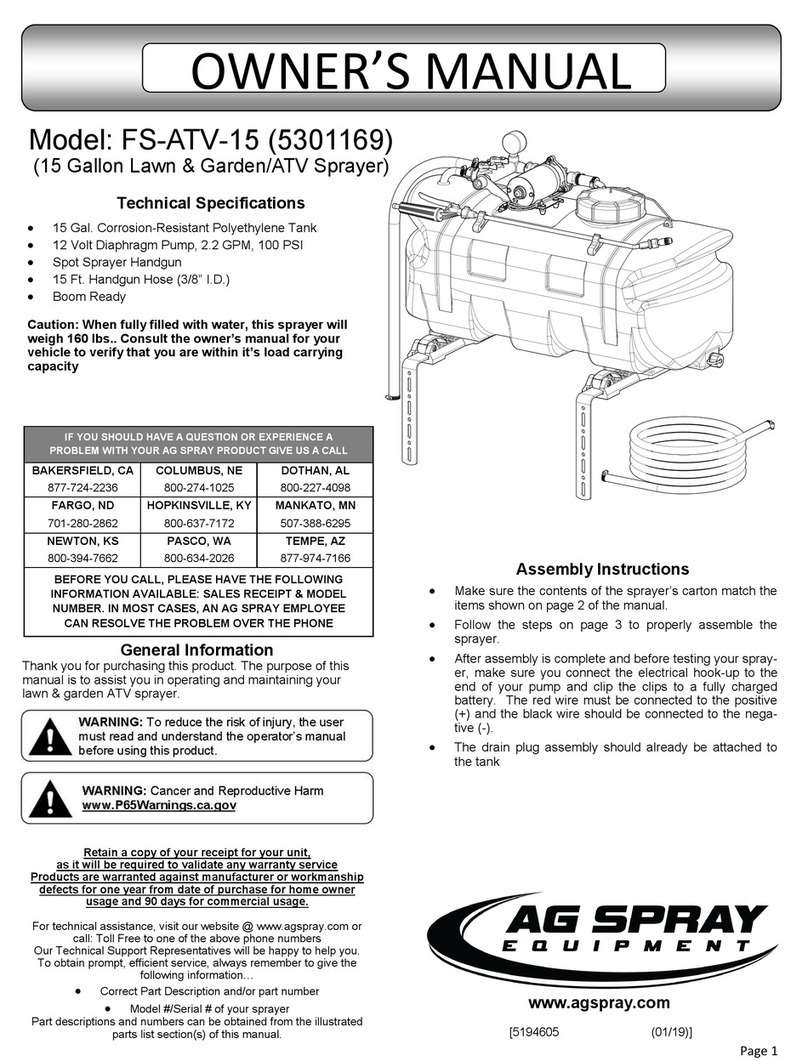 AG SPRAY FS-ATV-15 owner's manual