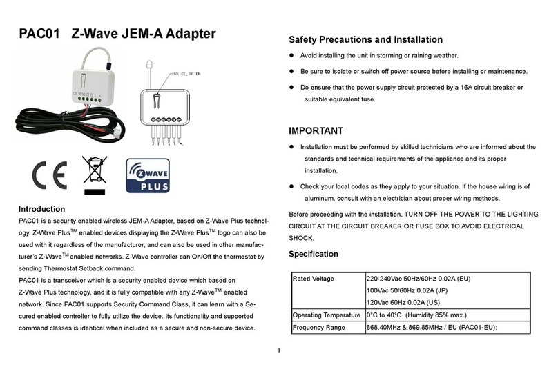 Z-Wave PAC01 Installation