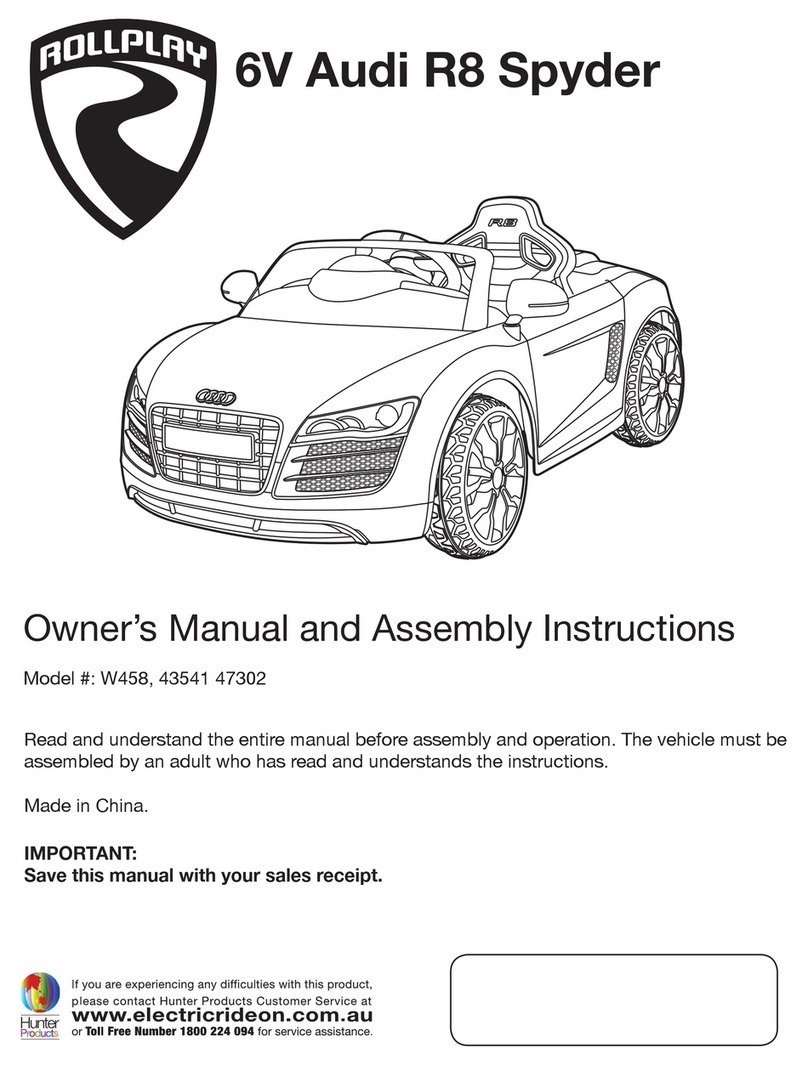 Hunter Products Rollplay W458 Owner's manual and assembly instructions