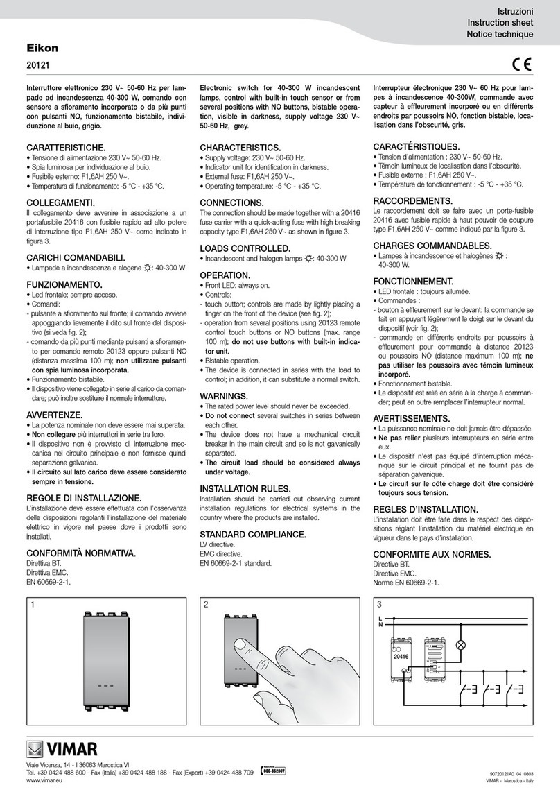Vimar Eikon 20121 User manual