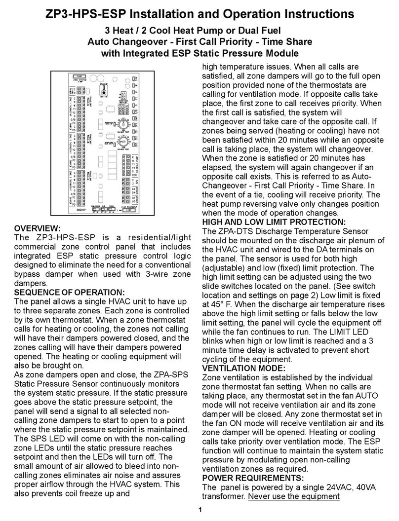 iO HVAC Controls ZP3-HPS-ESP Installation and operation instructions iO HVAC Controls ZP3-HPS-ESP Installation and operation instructions