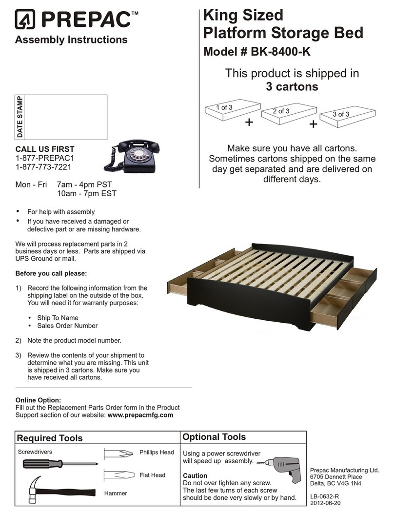 Prepac BK-8400-K Assembly instructions