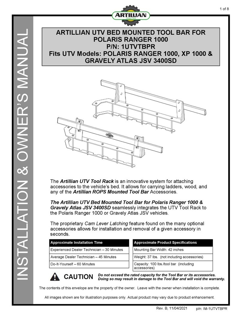 Artillian 1UTVTBPR Installation & owner's manual