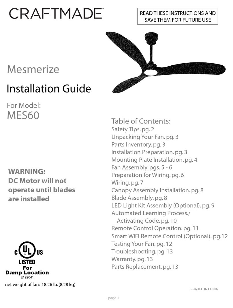 Craftmade MES60 User manual