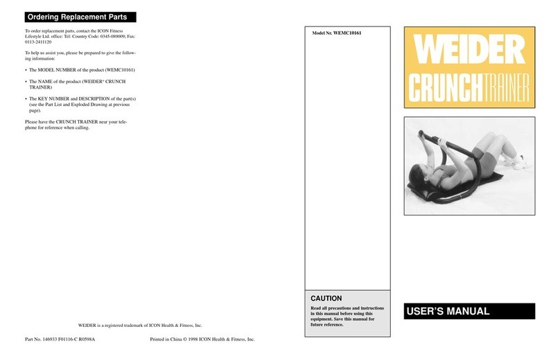Weider WEMC10161 User manual