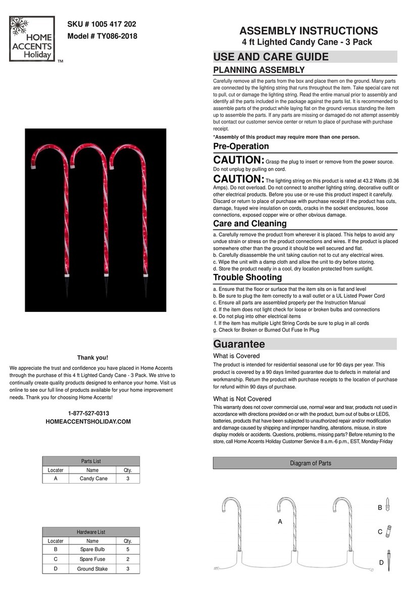 Home Accents Holiday TY086-2018 Assembly instructions