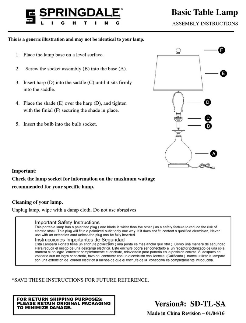 Springdale Lighting SD-TL-SA User manual