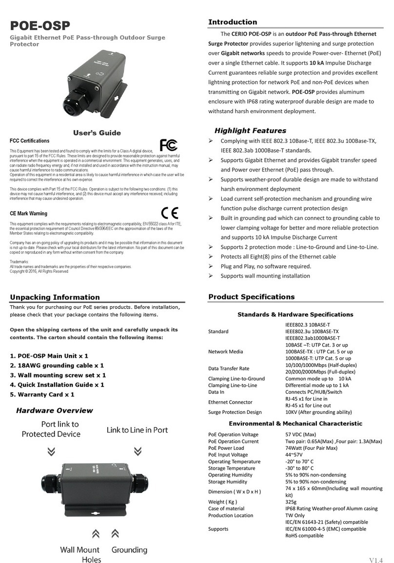 Cerio POE-OSP User manual