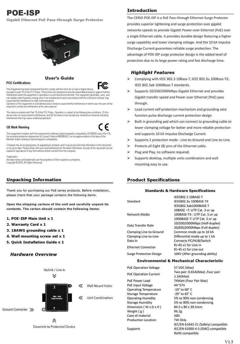 Cerio POE-ISP user guide