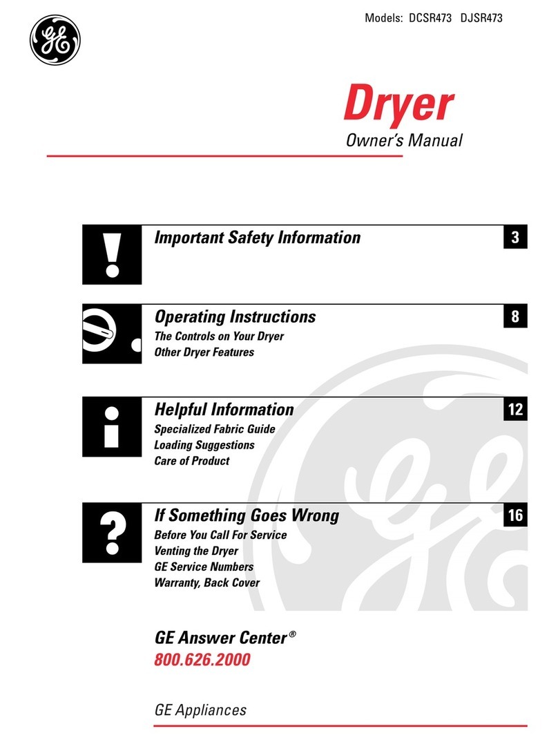 GE DCSR473 User manual