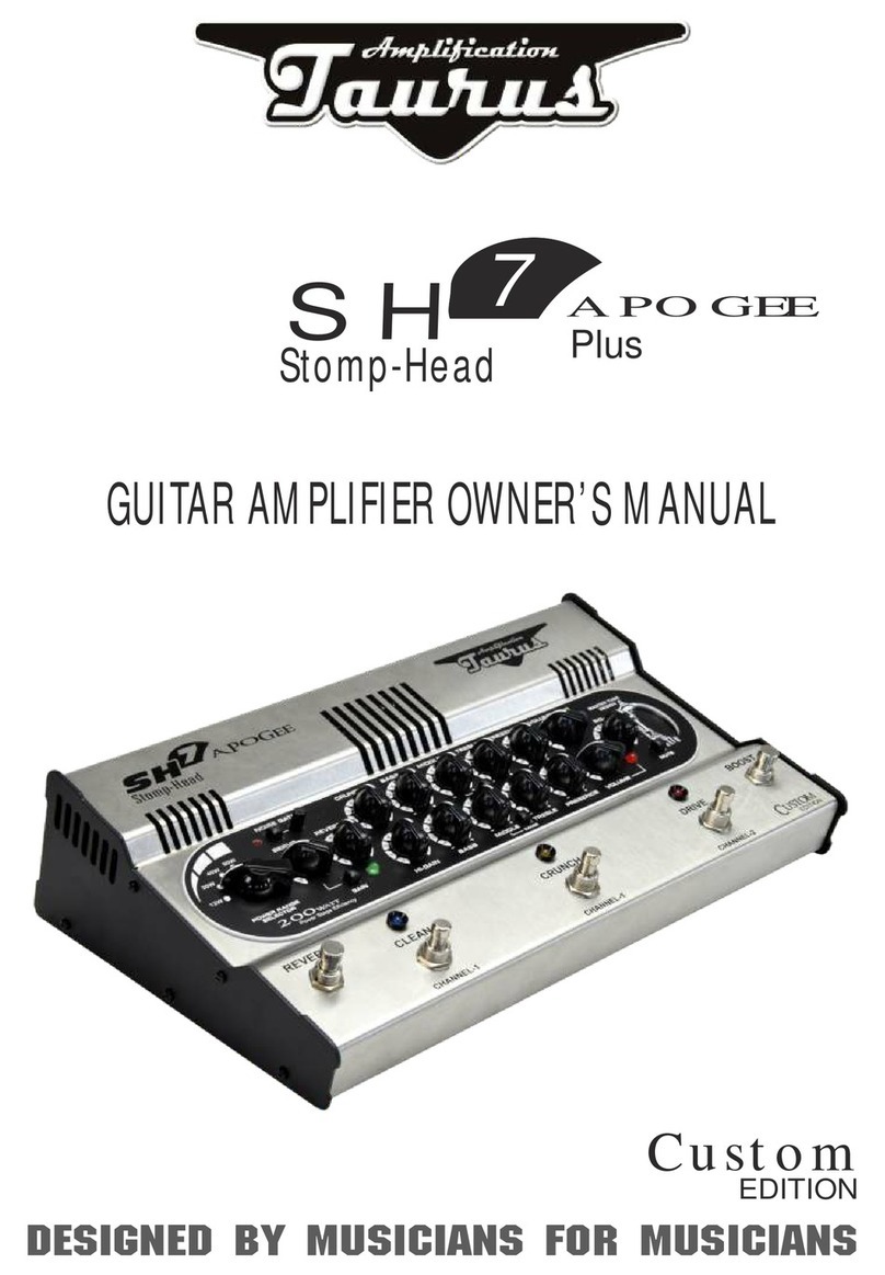 Taurus Amplification SH 7 APOGEE Plus owner's manual
