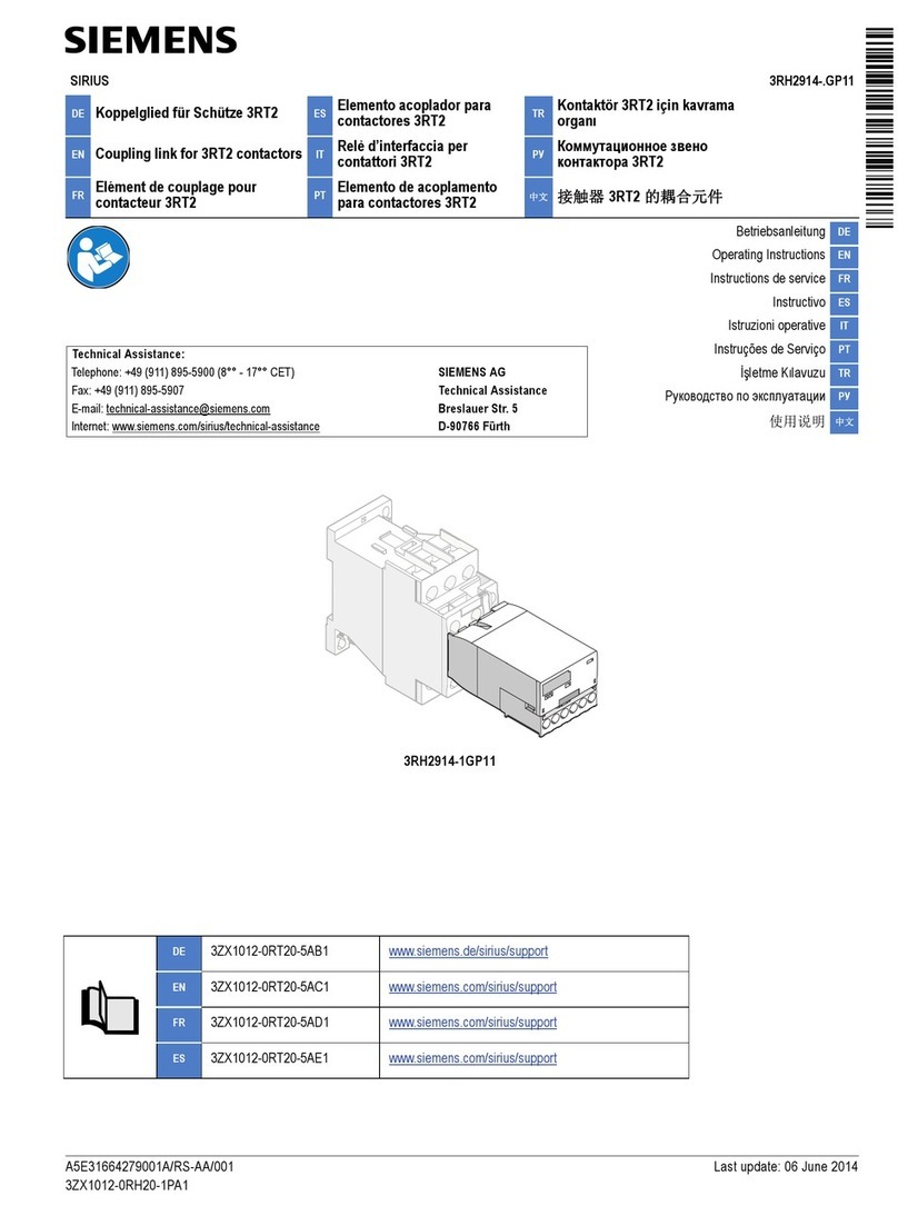 Siemens SIRIUS 3RH2914-1GP11 Series User manual
