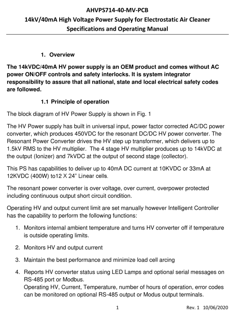 Allanson AHVPS714-40-MV-PCB Product Specifications and Operating Manual