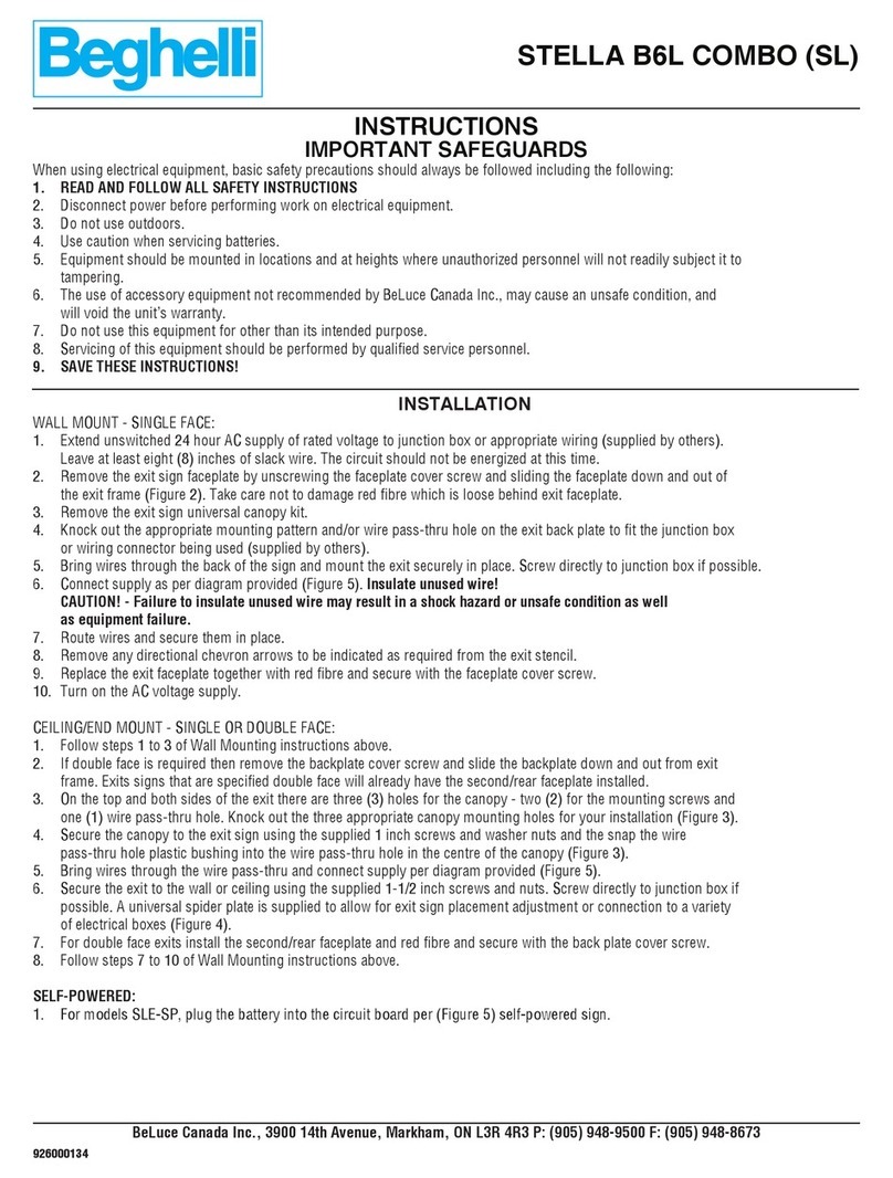 Beghelli STELLA B6L COMBO User manual
