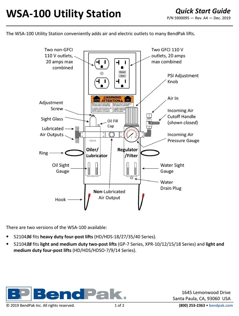 Bend-Pak WSA-100 User manual