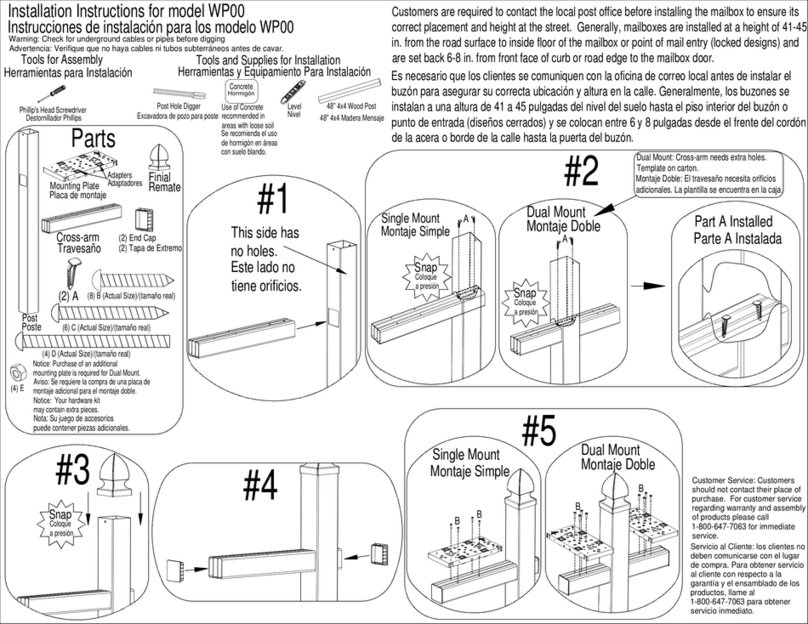 Gibraltar Mailboxes WP00 installation instructions Gibraltar Mailboxes WP00 installation instructions