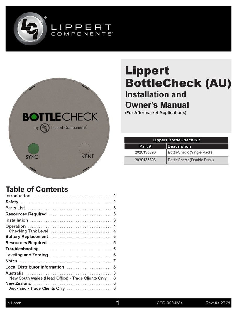 LCI Lippert BottleCheck Installation and owner's manual