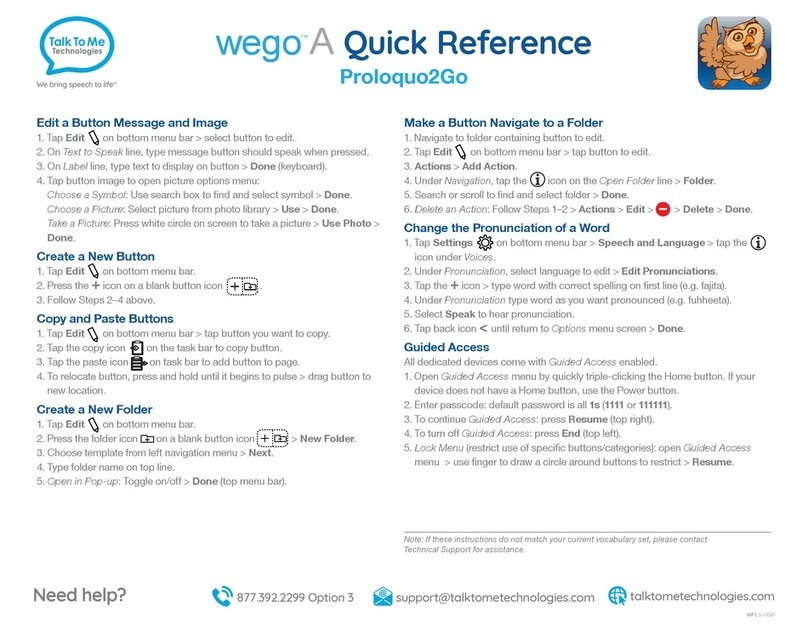 Talk To Me Technologies wego A quick reference