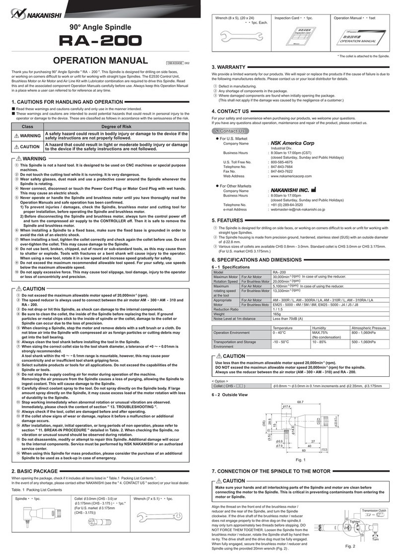 Nakanishi RA-200 Operation manual