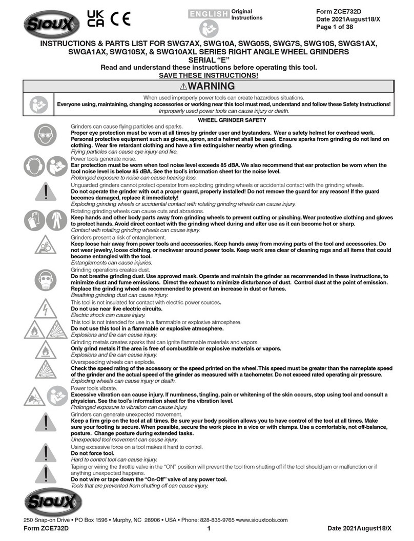 Sioux Tools SWG7AX Series Operation manual