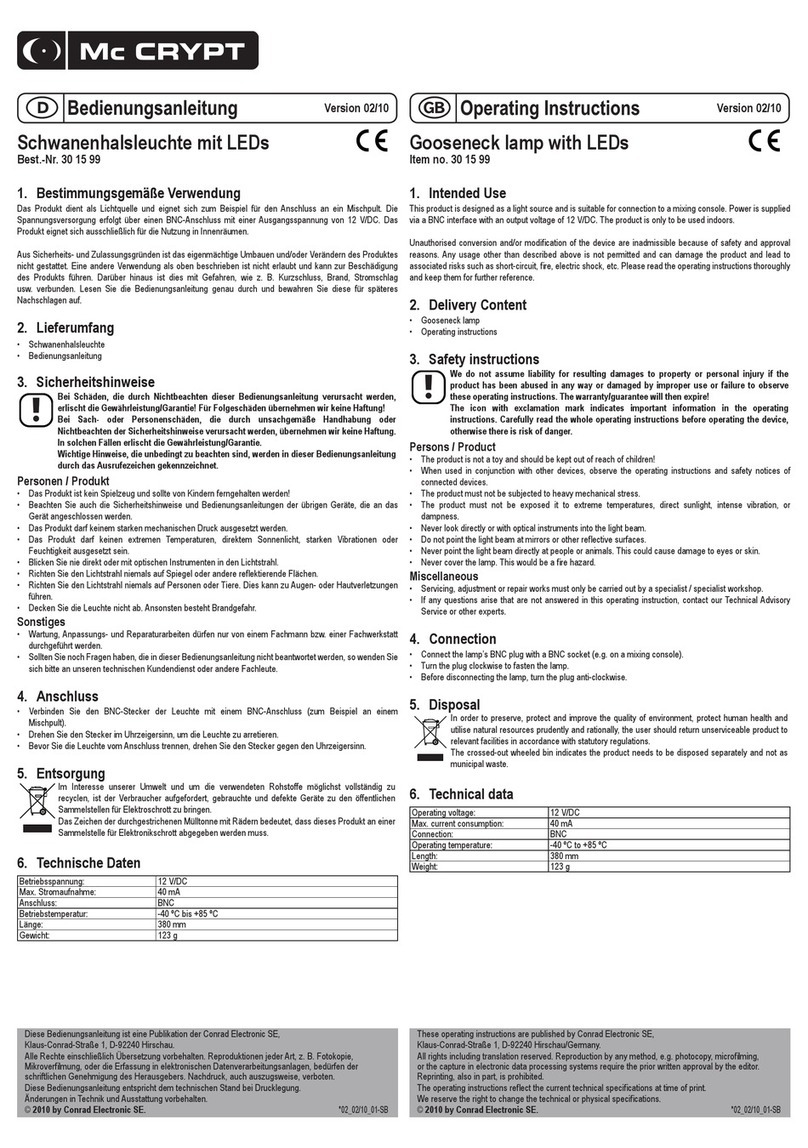 MC Crypt 30 15 99 operating instructions