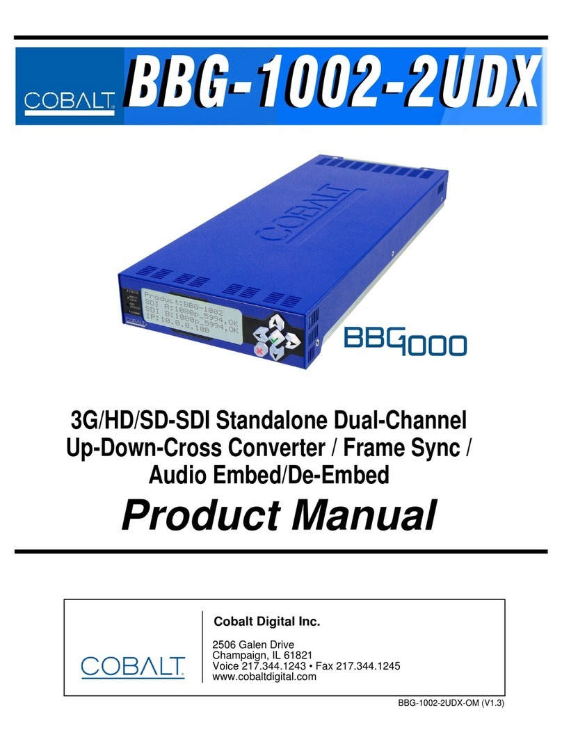 Cobalt Digital Inc BBG-1002-2UDX User manual