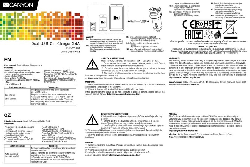 Canyon CNE-CCA04 quick guide Canyon CNE-CCA04 quick guide