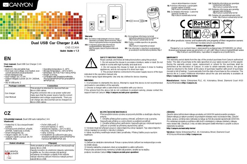 Canyon CNE-CCA04 quick guide