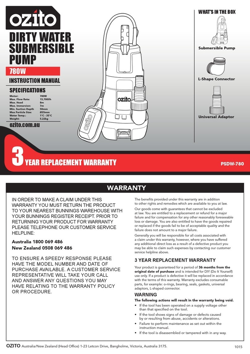 Ozito PSDW-780 instruction manual