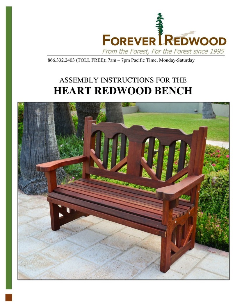 Forever Redwood HEART REDWOOD BENCH Assembly instructions