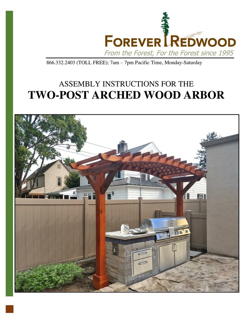 Forever Redwood TWO-POST ARCHED WOOD ARBOR Assembly instructions Forever Redwood TWO-POST ARCHED WOOD ARBOR Assembly instructions