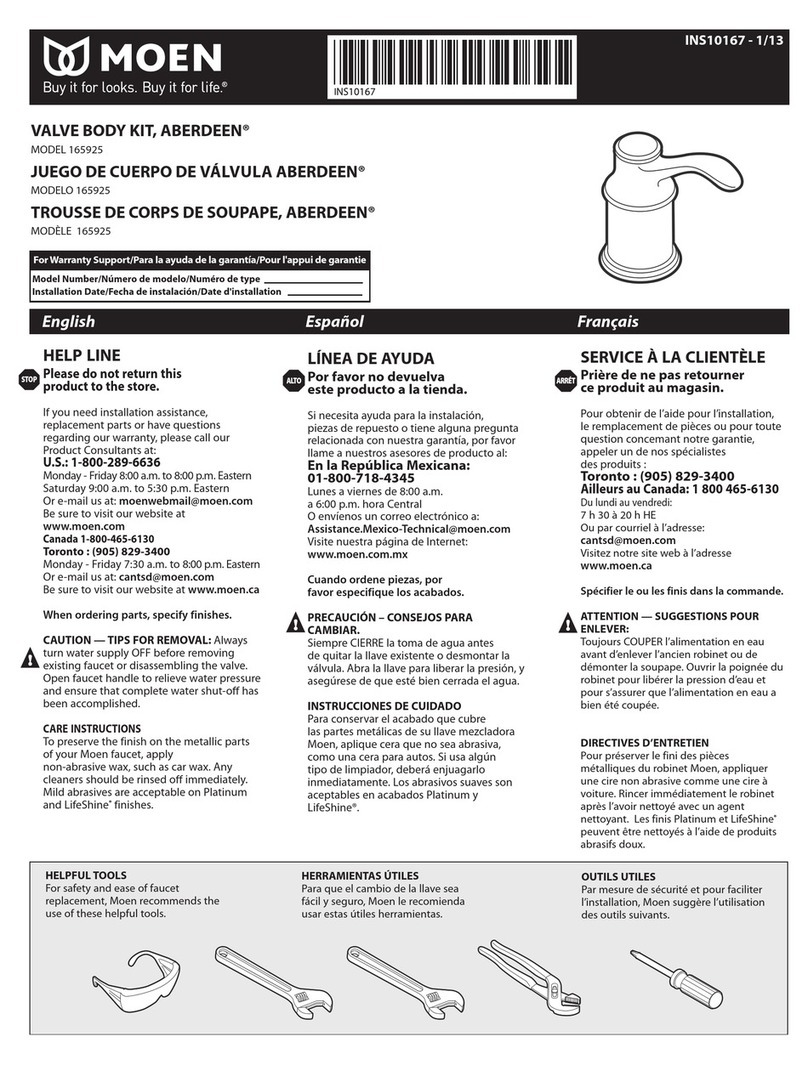 Moen ABERDEEN 165925 User manual Moen ABERDEEN 165925 User manual