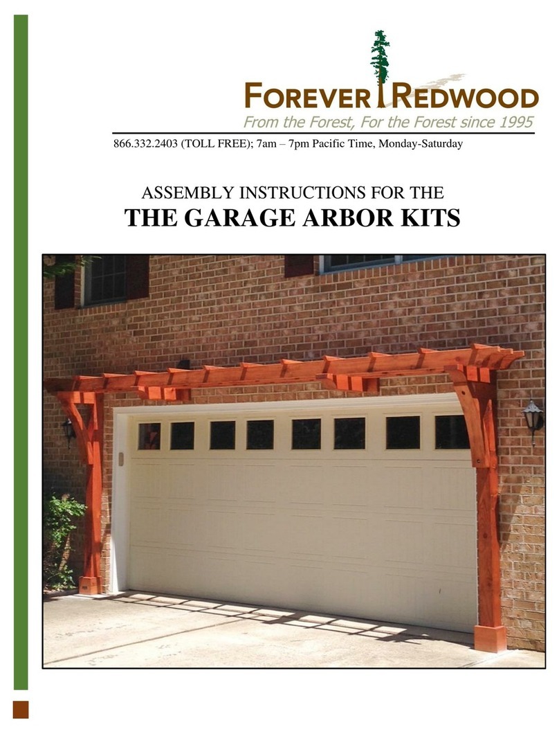 Forever Redwood THE GARAGE ARBOR KITS User manual