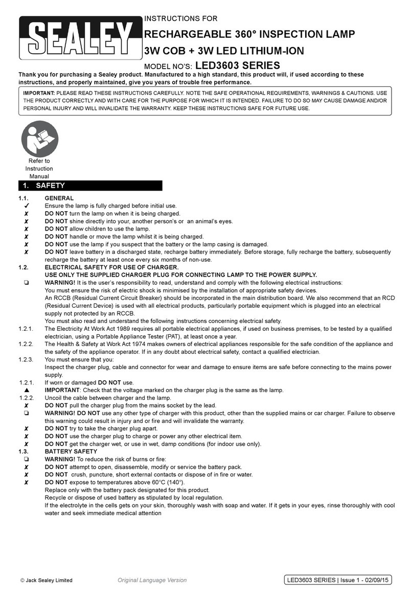 Sealey LED3603 Series instructions