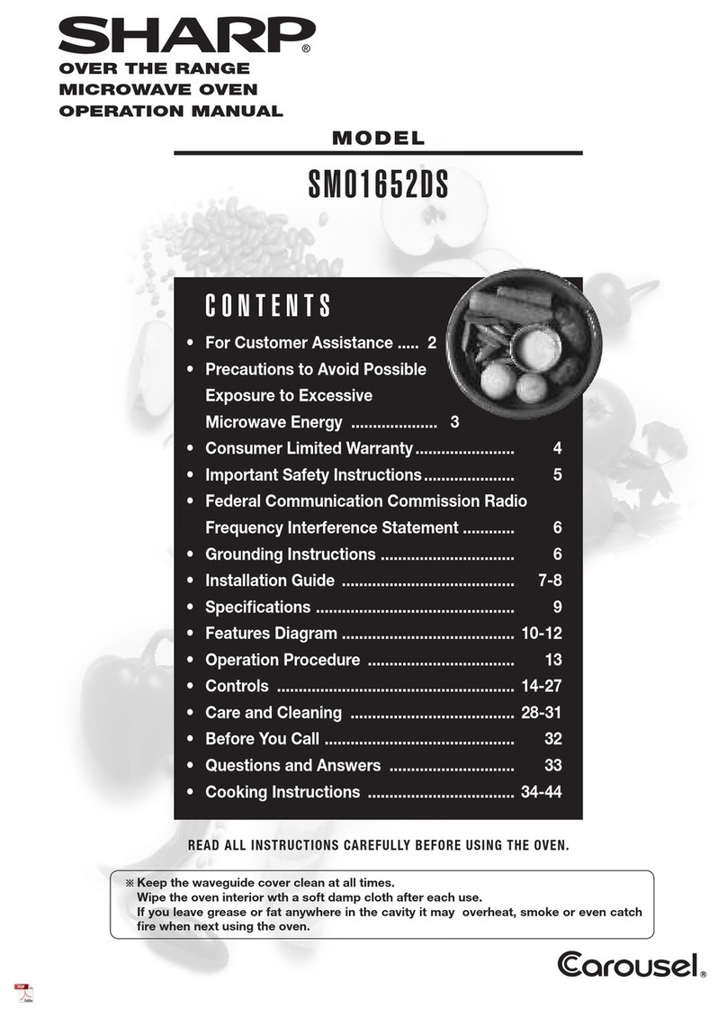 Sharp Carousel SMO1652DS User manual Sharp Carousel SMO1652DS User manual
