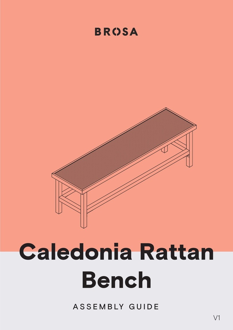 BROSA Caledonia Rattan Bench Assembly guide