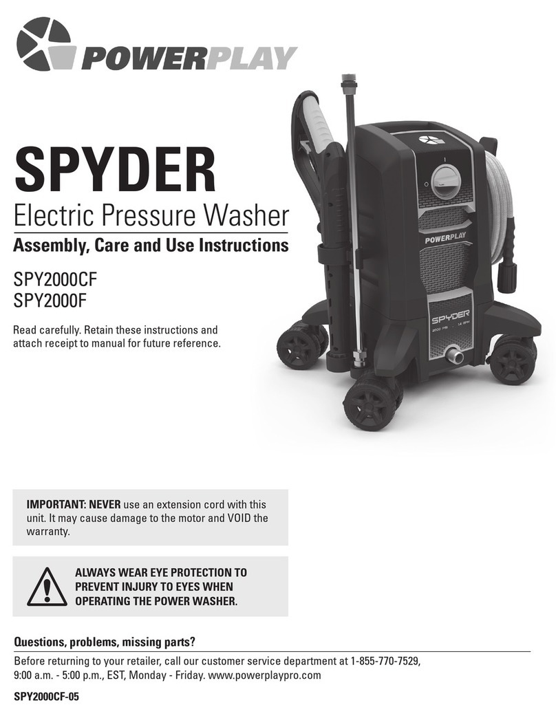 Powerplay SPYDER SPY2000CF Assembly, care and use instructions