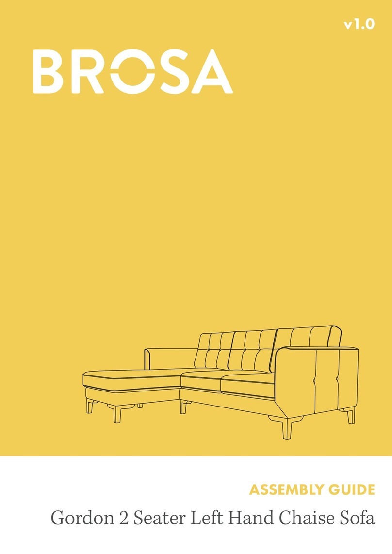 BROSA Gordon 2 Seater Left Hand Chaise Sofa User manual