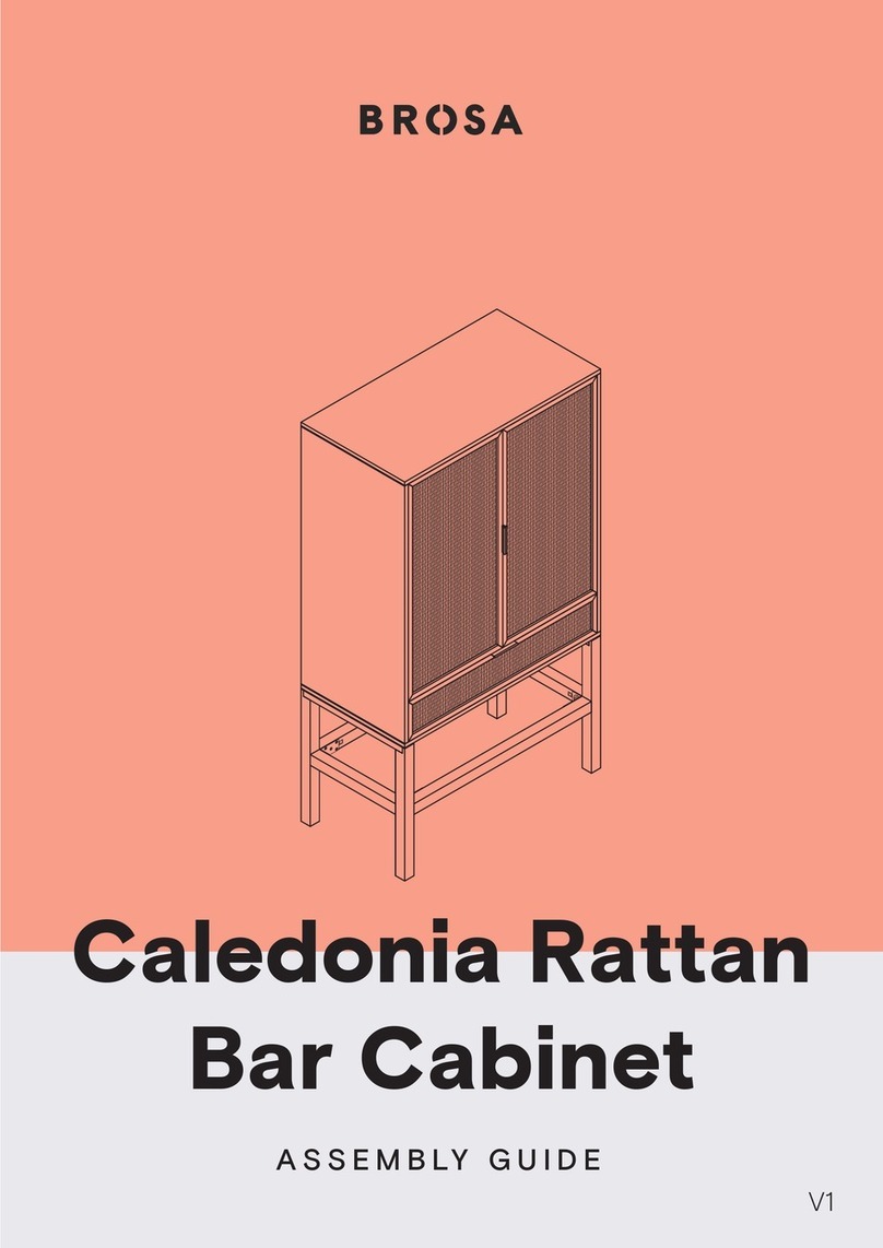BROSA Caledonia Rattan Bar Cabinet Assembly guide