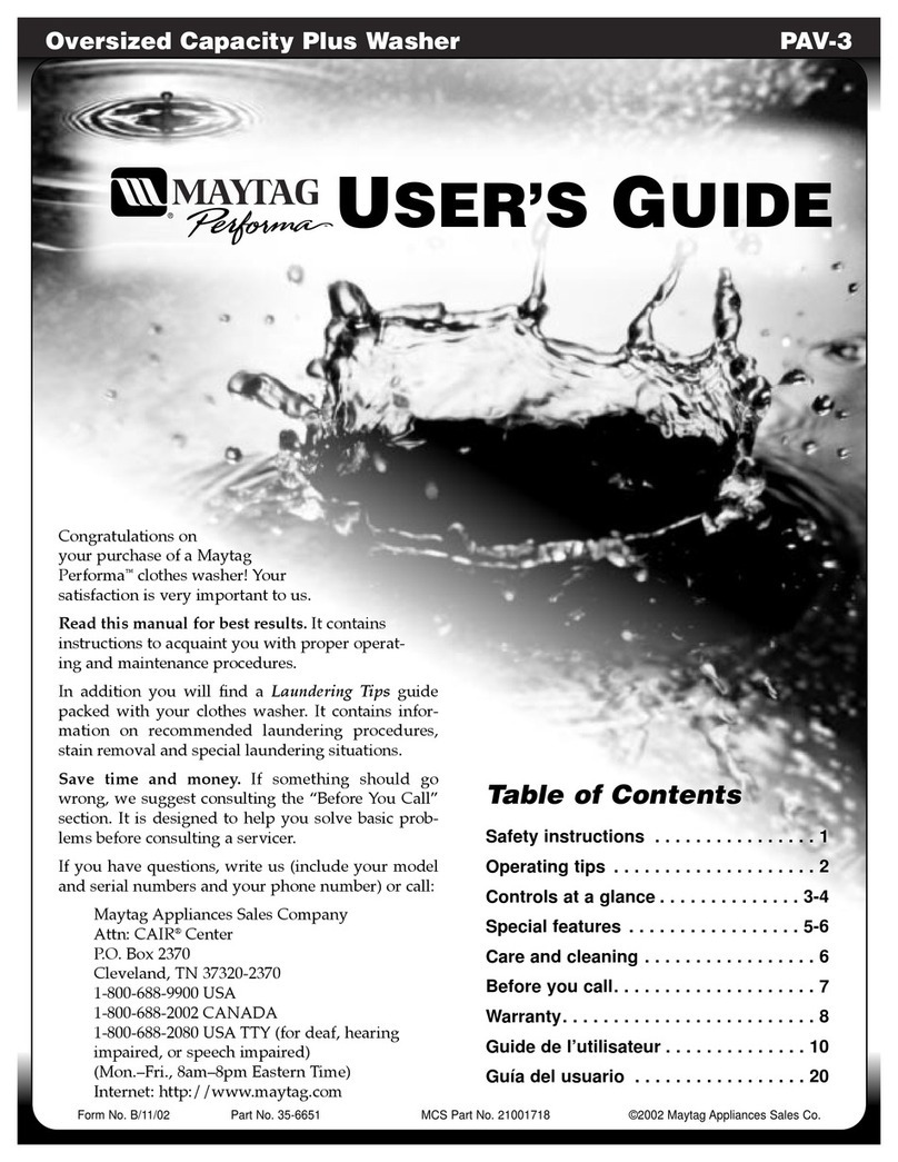 Maytag PAV-3 user guide