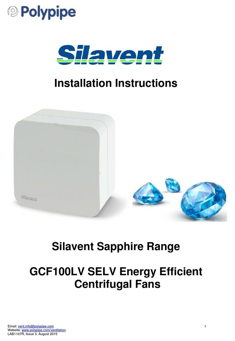 Polypipe Silavent Sapphire GCF100LV Series installation instructions