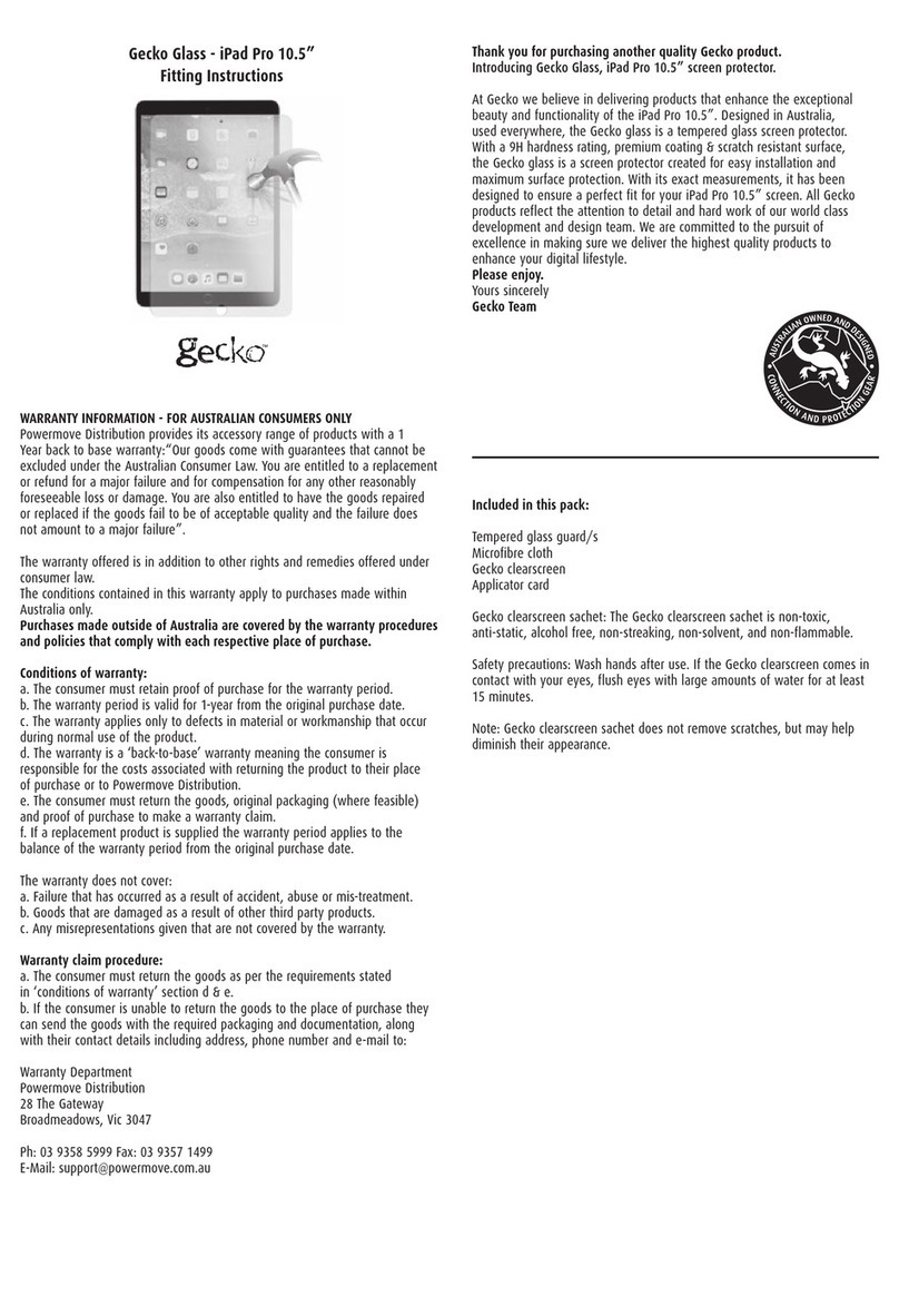 Gecko GG750030 Fitting instructions