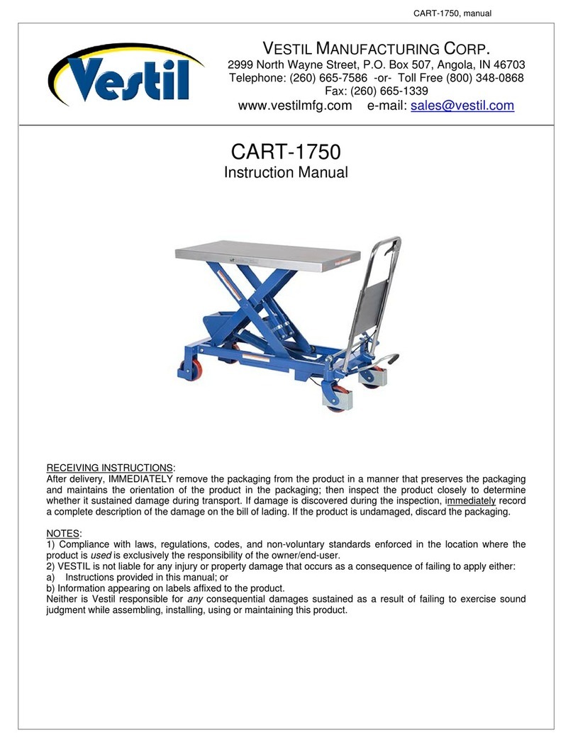 Vestil CART-1750 instruction manual