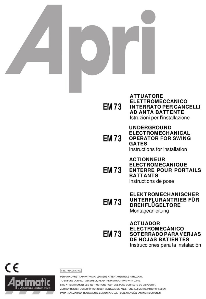 Aprimatic APRI EM73 Instructions for installation