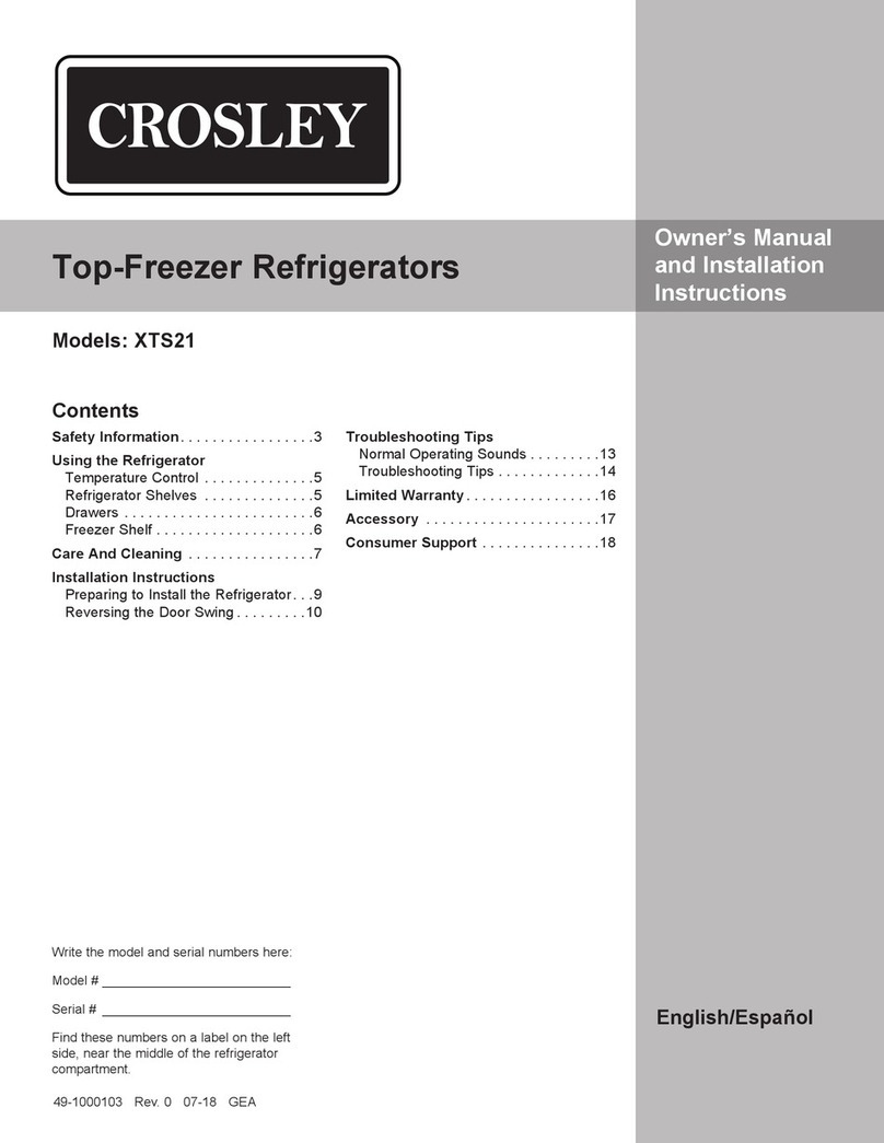 Crosley XTS21 Operating instructions